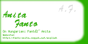 anita fanto business card